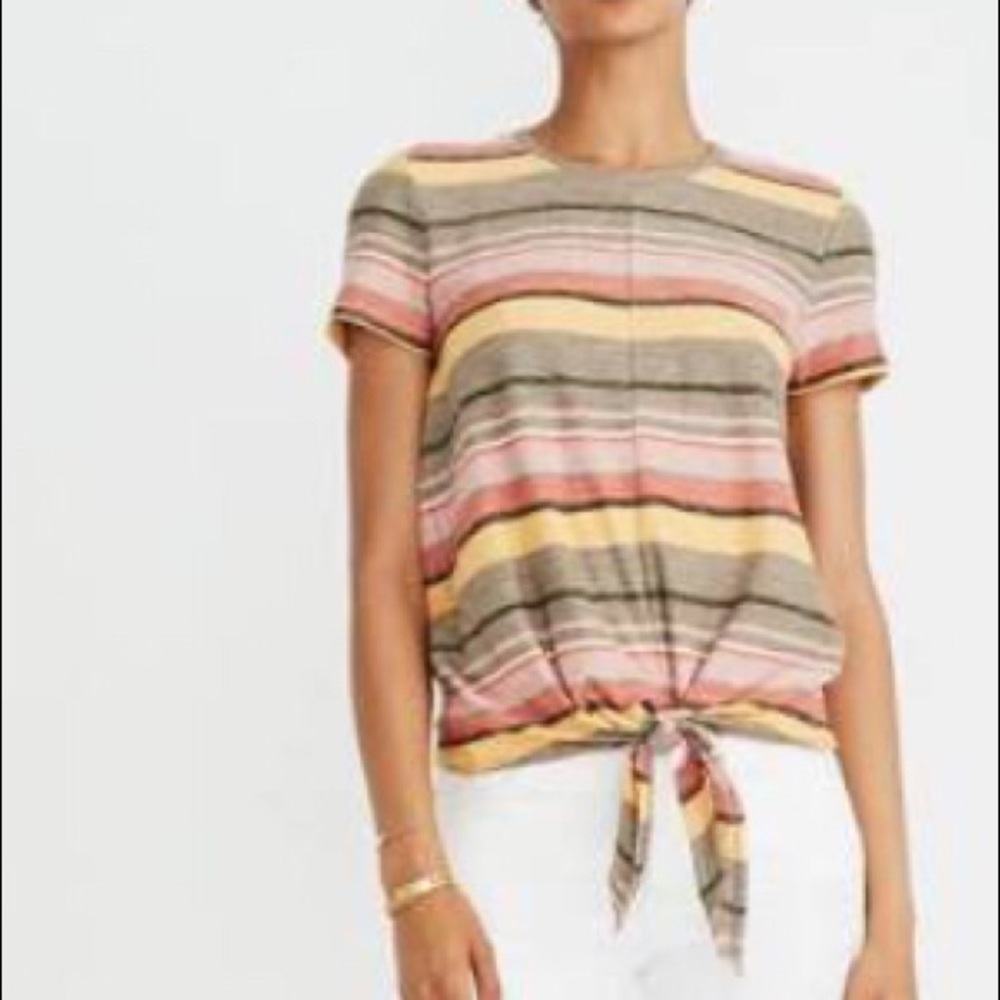 Madewell front tie tee- vintage stripe